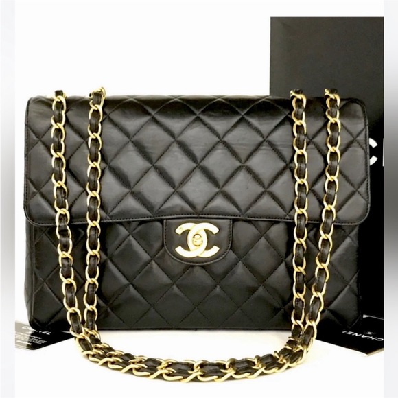 Chanel Jumbo 11.8” ❤️Lambskin❤️A Dream Bag❤️amazing 9/10 cond !! Box Duster Card - Picture 6 of 16